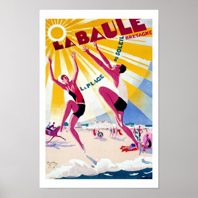 La Baule France Vintage Travel Poster (Front)