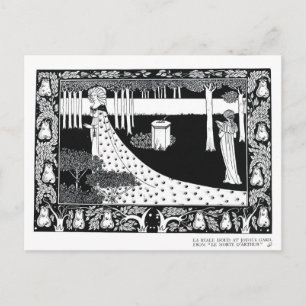 La Beale Isoud at Joyous Gard, illustration from ' Postcard