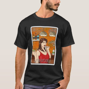 La Bebedora The Woman Drinker Card Mexican Lottery T-Shirt