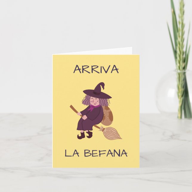 La Befana (Epifania) Italian Christmas Witch Card (Front)
