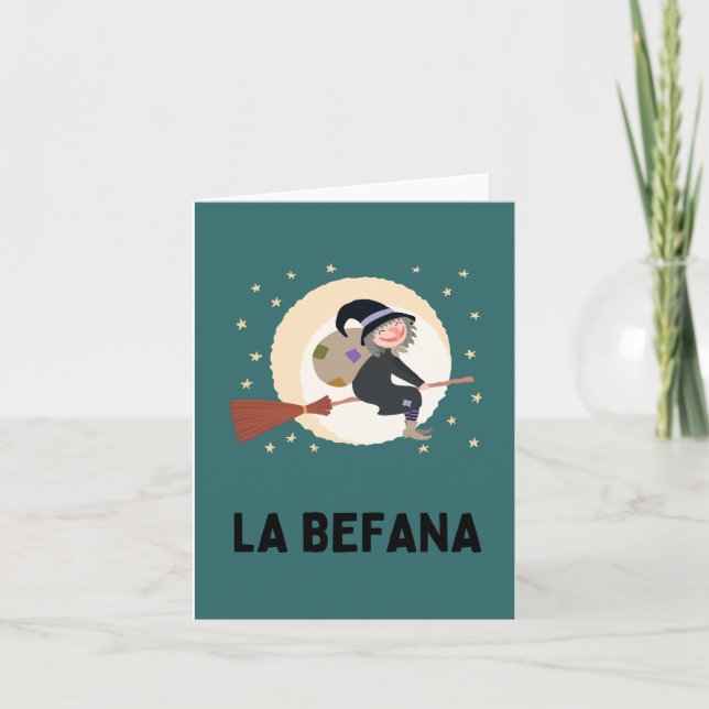 La Befana (Epifania) Italian Christmas Witch Card (Front)