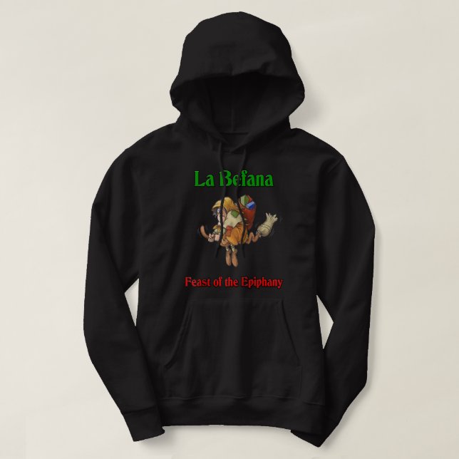 La Befana Feast of the Epiphany Raglan Baseball Te Hoodie (Design Front)