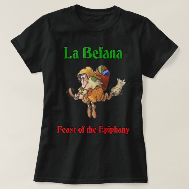La Befana Feast of the Epiphany Raglan Baseball Te T-Shirt (Design Front)