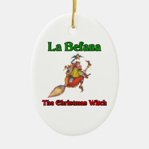 La Befana The Christmas Witch.. Ceramic Tree Decoration