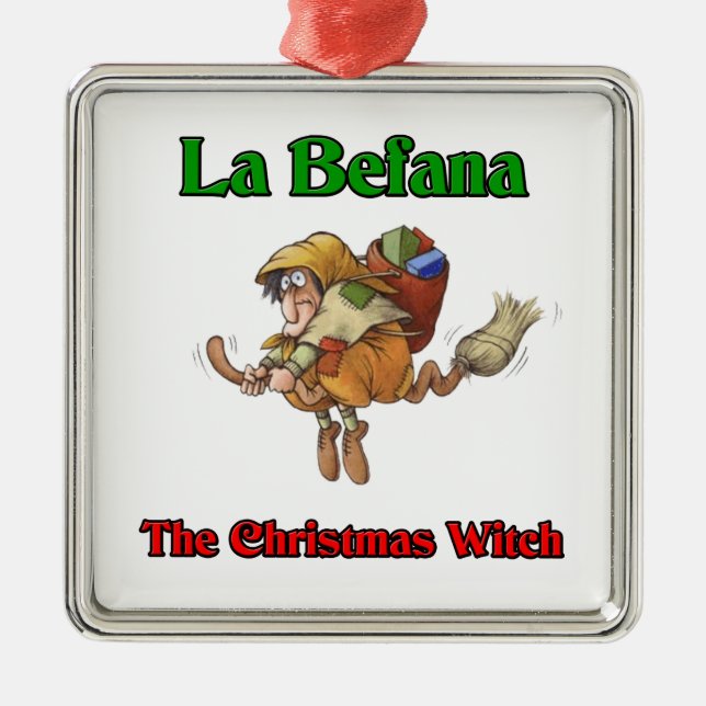 La Befana The Christmas Witch.. Metal Tree Decoration (Front)