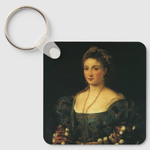 La Bella, Duchess of Urbino by Titian Key Ring