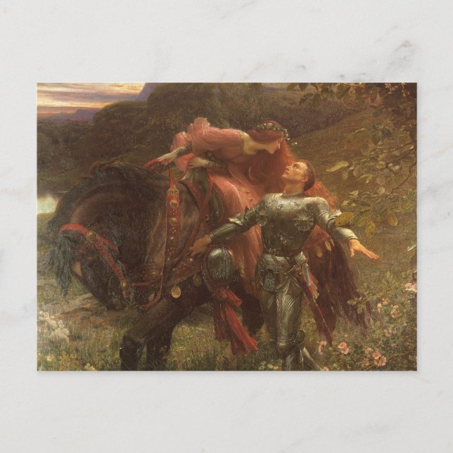La Belle Dame sans Merci by Frank Dicksee Wedding Announcement Postcard (Front)