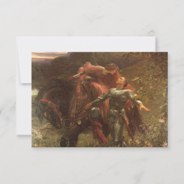 La Belle Dame sans Merci by Frank Dicksee Wedding RSVP Card (Front)