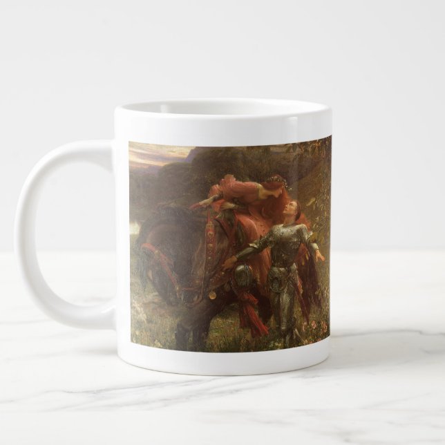 La Belle Dame sans Merci by Sir Frank Dicksee Large Coffee Mug (Left)
