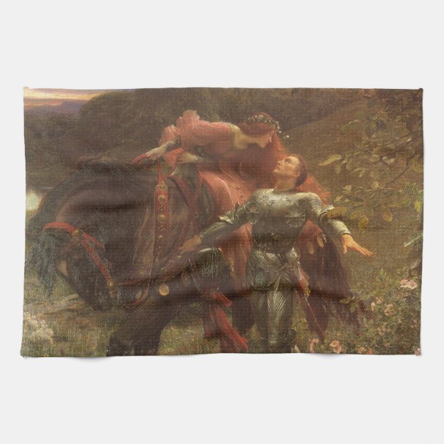 La Belle Dame sans Merci by Sir Frank Dicksee Tea Towel (Horizontal)