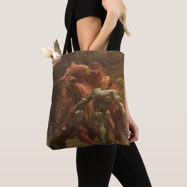 La Belle Dame sans Merci by Sir Frank Dicksee Tote Bag (Close Up)