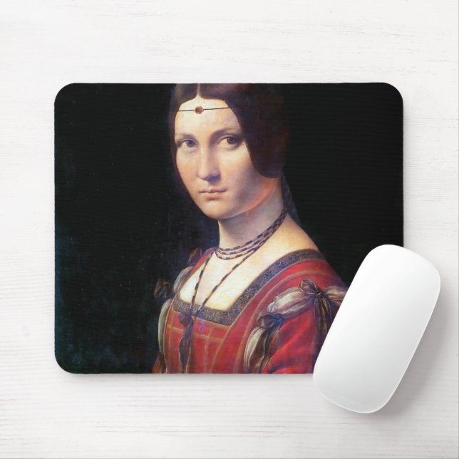 La Belle Ferronniere, Leonardo da Vinci Mouse Mat (With Mouse)