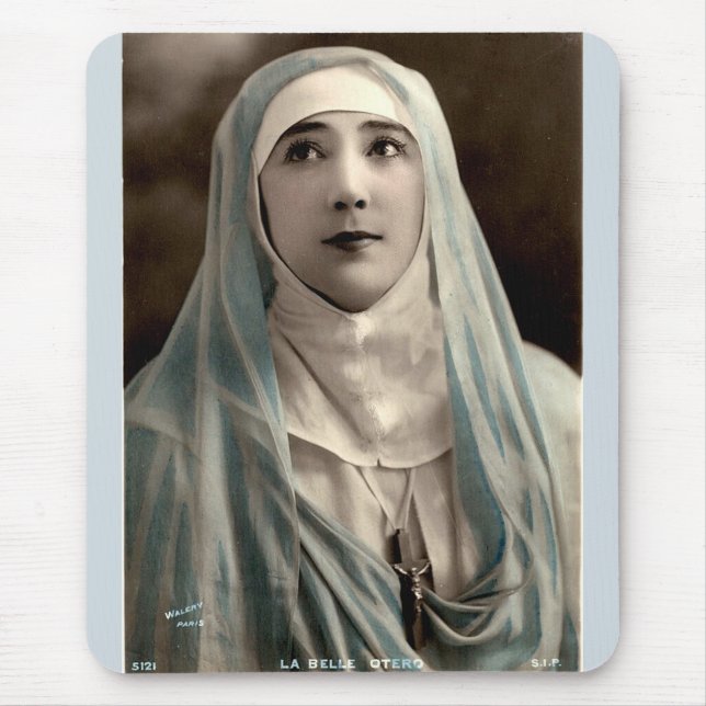 La Belle Otero as a nun Mouse Mat (Front)