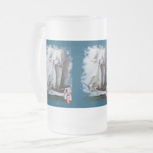 La Belle Poule Frosted Glass Beer Mug
