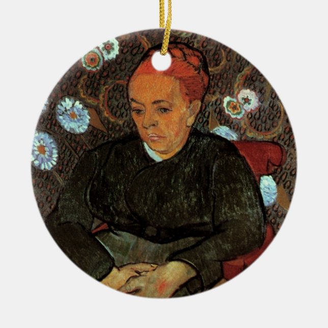 La Berceuse (Augustine Roulin) by Vincent van Gogh Ceramic Tree Decoration (Front)