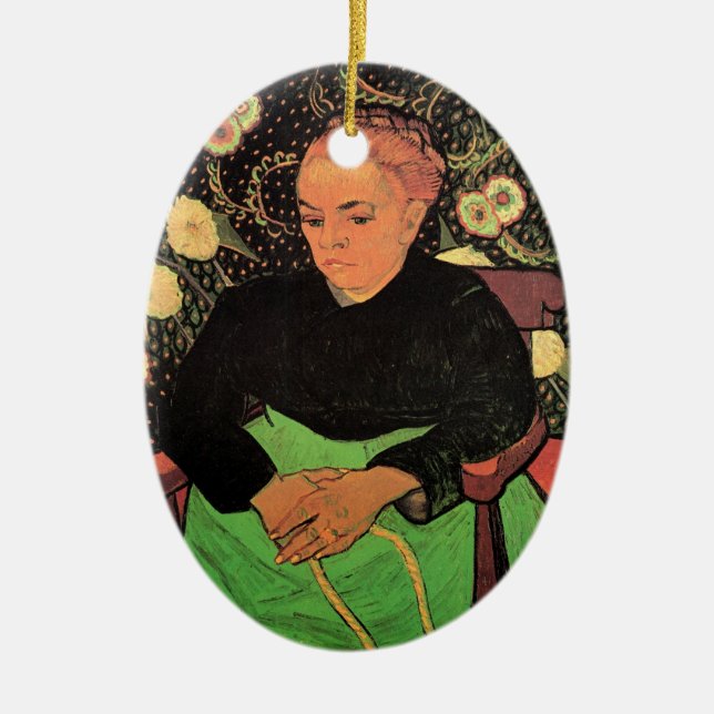 La Berceuse (Augustine Roulin) by Vincent van Gogh Ceramic Tree Decoration (Front)