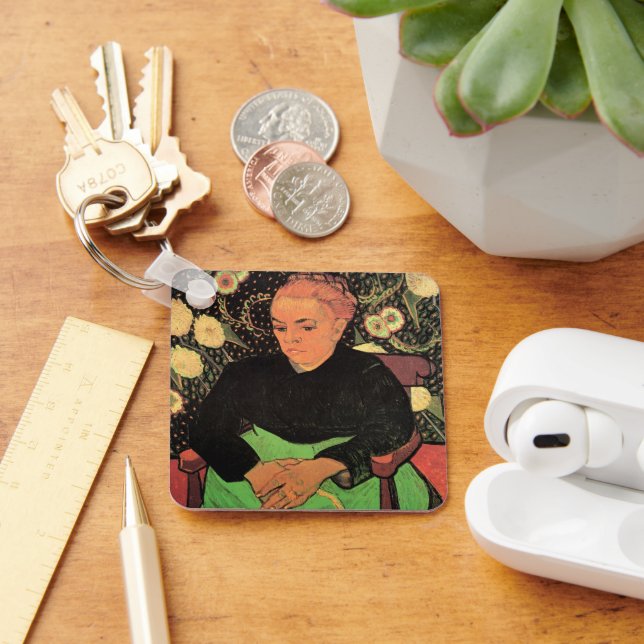 La Berceuse (Augustine Roulin) by Vincent van Gogh Key Ring (Desk)