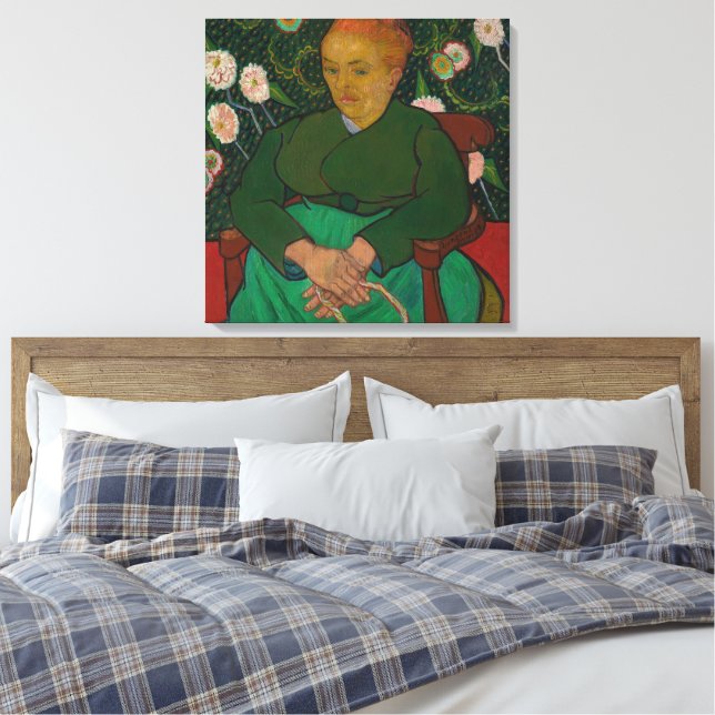 La Berceuse (Woman Rocking a Cradle- Augustine-Ali Canvas Print (Insitu(Bedroom))