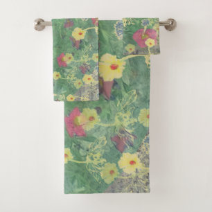 La Boca Floral Print Bathroom Towels