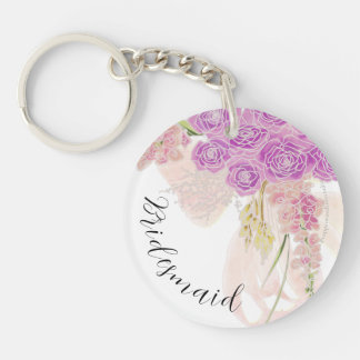 La Boca Rosa bow and Bouquet bridesmaid Key Ring