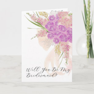La Boca Rosa Bow and Bouquet Will You Be My… Card