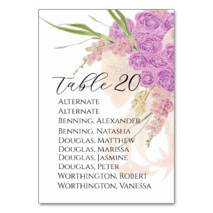 La Boca Rosa bow Bouquet Table Assignment Number