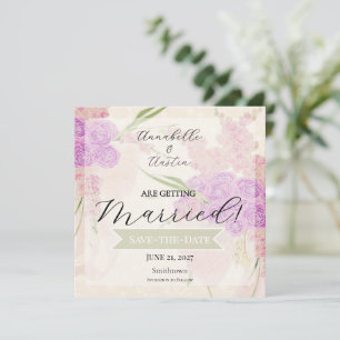 La Boca Rosa Golden sheer bow Bouquet SQ. Save The Date