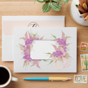 La Boca Rosa Vintage blush Sheer bow-Monogram Envelope