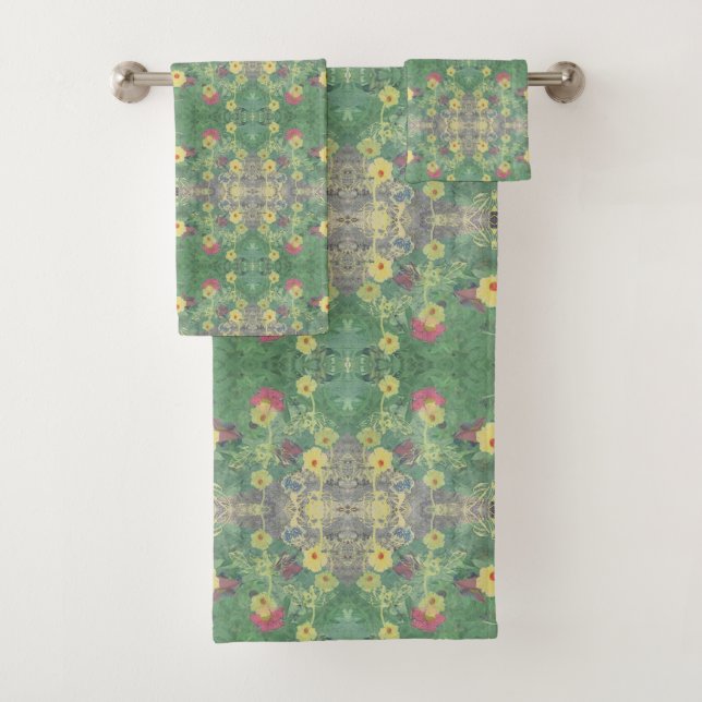 La Boca Wildflower Symmetry Bath Towel Set (Insitu)