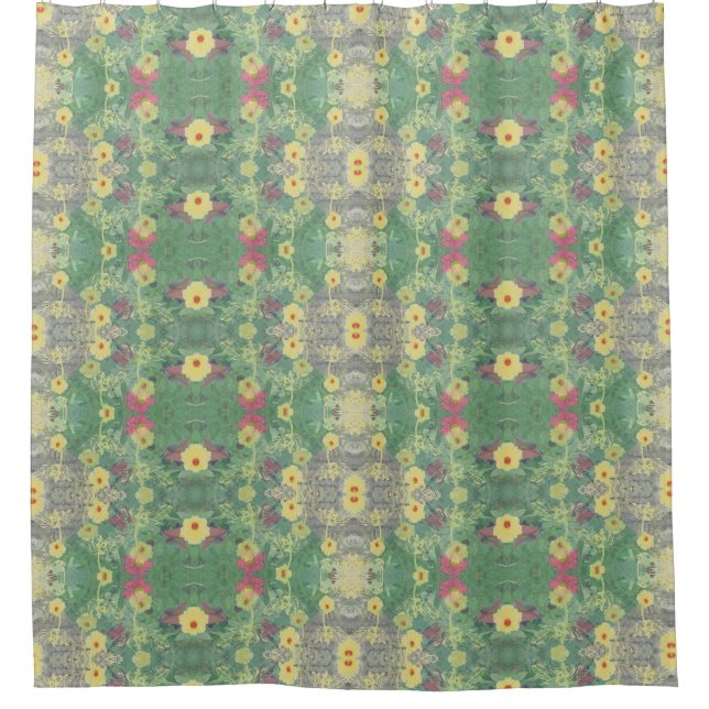 La Boca Wildflower Symmetry Shower Curtain (Front)