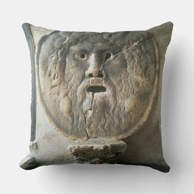 La Bocca di Verita (The Mouth of Truth) (photo) Cushion (Front)