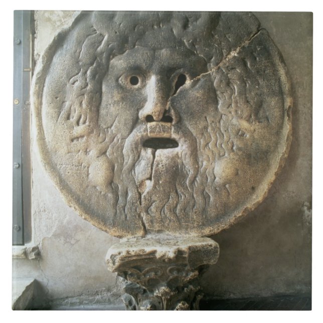 La Bocca di Verita (The Mouth of Truth) (photo) Tile (Front)