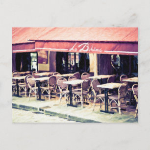 La Boheme Paris Cafe Postcard