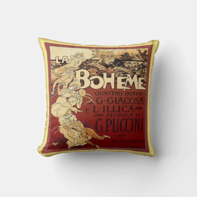 La Boheme ~ Puccini Opera ~ Paris Bohemian Life ~  Cushion (Front)