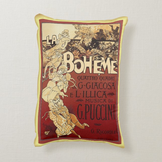 La Boheme ~ Puccini Opera ~ Paris Bohemian Life ~ Decorative Cushion (Back(Vertical))