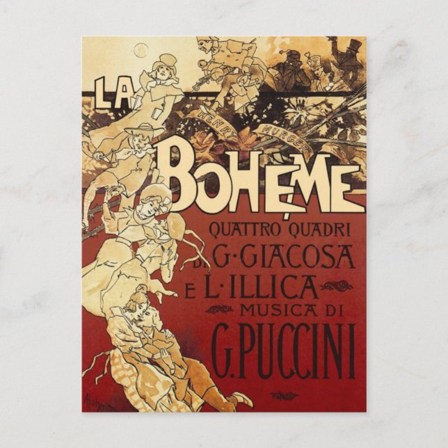 La Bohème - vintage 1896 poster Postcard (Front)