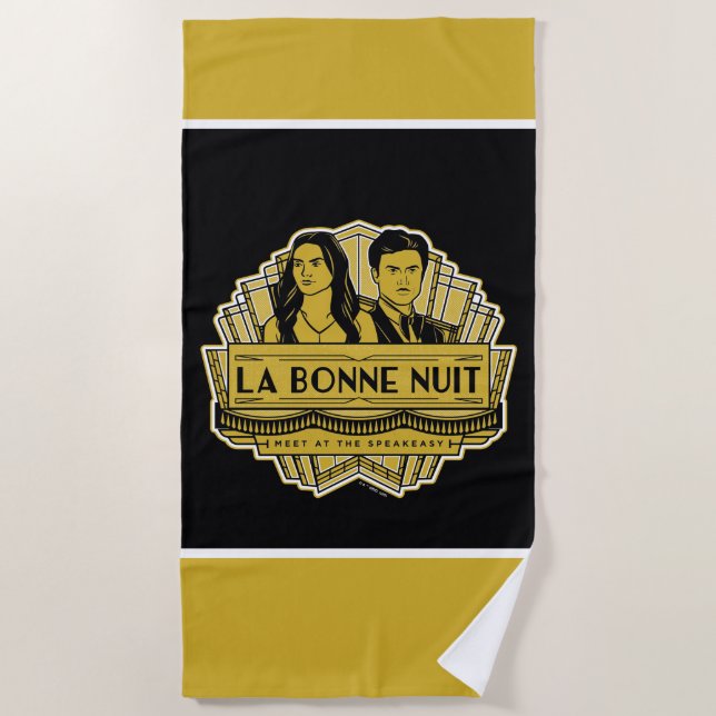 La Bonne Nuit - Meet At The Speakeasy Beach Towel (Front)