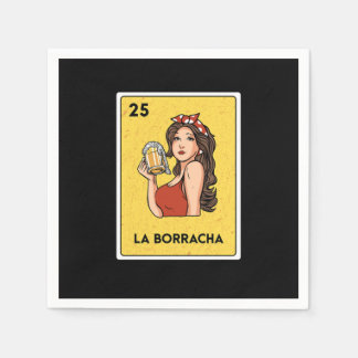 La Borracha Mexican Lottery Bingo Card Player Napkin
