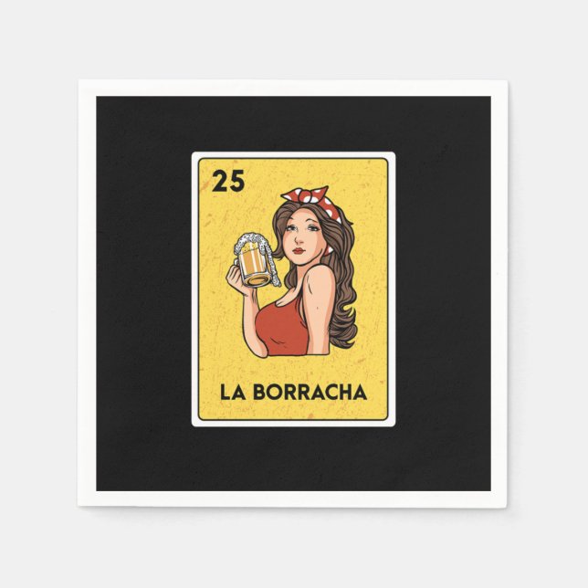 La Borracha Mexican Lottery Bingo Card Player Napkin (Front)