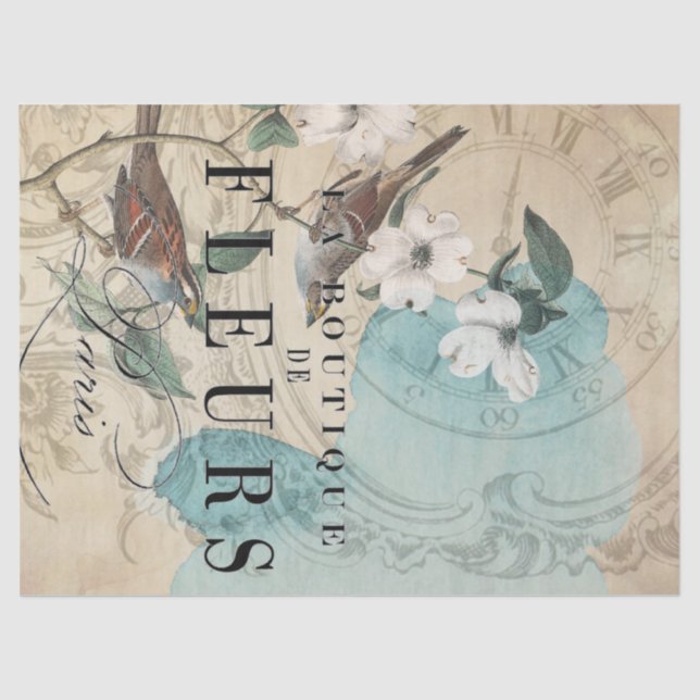 La Boutique Bird Decoupage Sheet (Front)