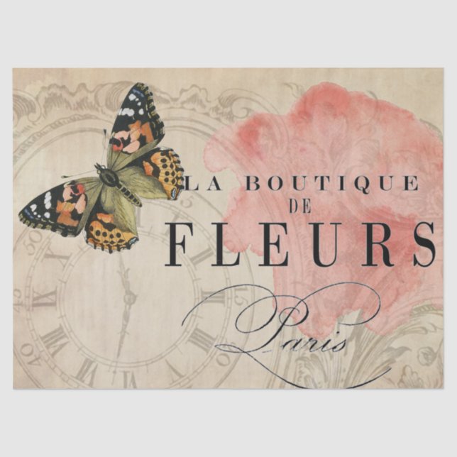 La Boutique Butterfly Decoupage Sheet (Front)