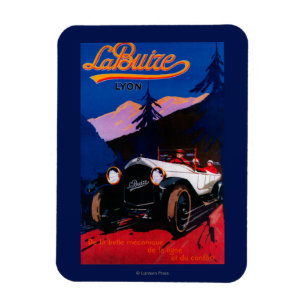 La Buize Lyon Vintage PosterEurope Magnet