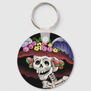 La Calavera Catrina in color Key Ring
