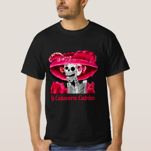 La Calavera Catrina in Red Bonnet T-Shirt