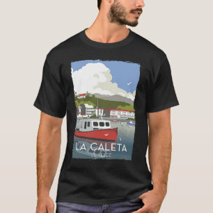 La Caleta De Velez Spain Harbor Vintage Poster T T-Shirt
