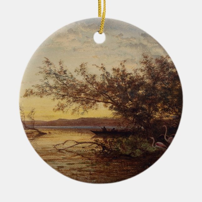La Camargue, Coucher De Soleil – Félix Ziem Ceramic Tree Decoration (Front)