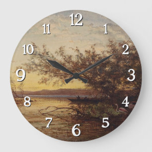 La Camargue, Coucher De Soleil – Félix Ziem Large Clock