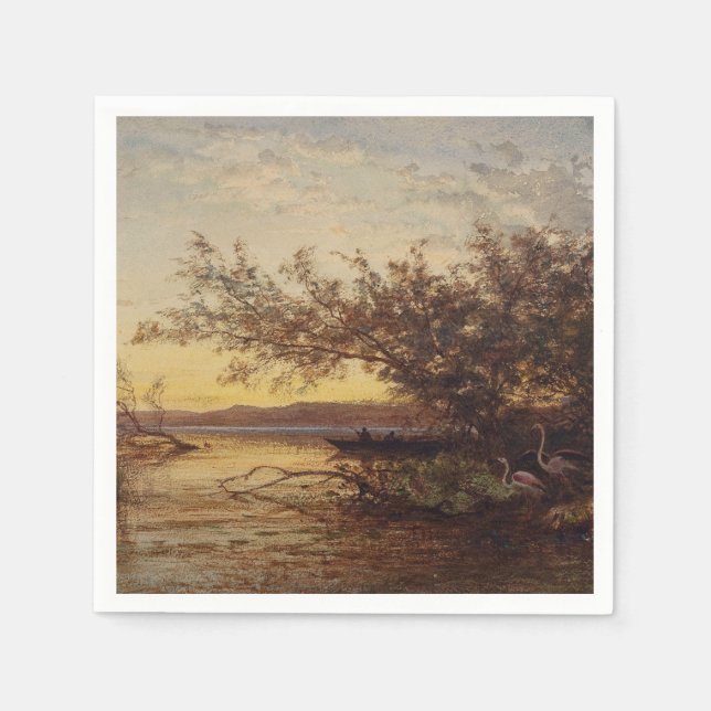 La Camargue, Coucher De Soleil – Félix Ziem Napkin (Front)