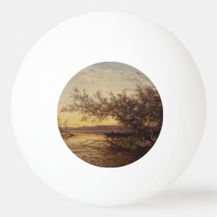 La Camargue, Coucher De Soleil – Félix Ziem Ping Pong Ball