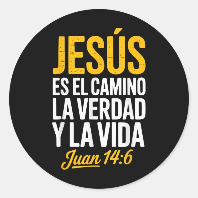 La Camisa De Jesus En Espanol Christian Spanish  Classic Round Sticker (Front)